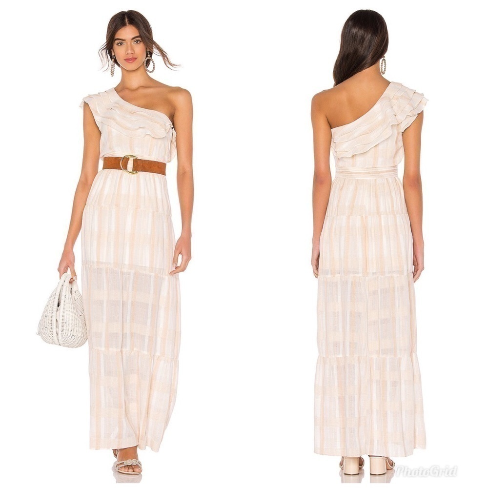 Tularosa Avery One-Shoulder Maxi Dress Stripe L